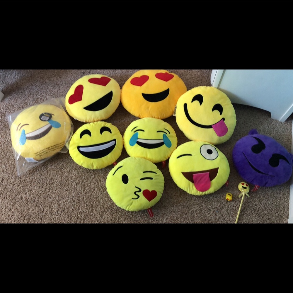 9 emoji pillows bundle